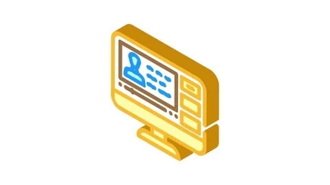 Video lectures online learning platform isometric icon animation Stock Footage 327276880