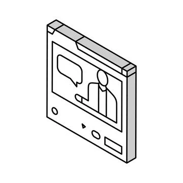 Video lectures online learning platform isometric icon vector illustration Illustrazione stock