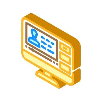 Video lectures online learning platform isometric icon vector illustration Illustration