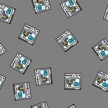 Video lectures online learning platform vector seamless pattern Illustrazione stock