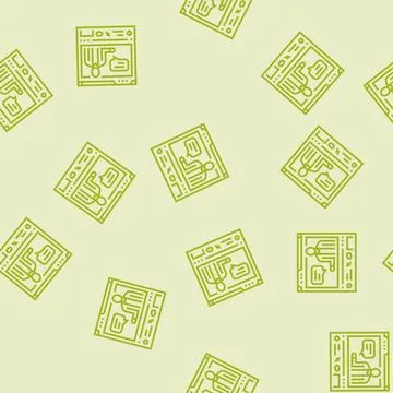 Video lectures online learning platform line seamless pattern Stock Illustration