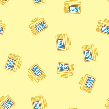 Video lectures online learning platform vector seamless pattern Stock Illustration