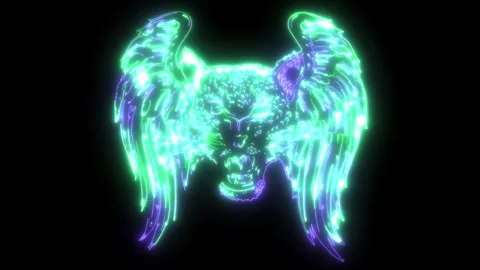 Video of leopard head with wings Stock Footage 274650955