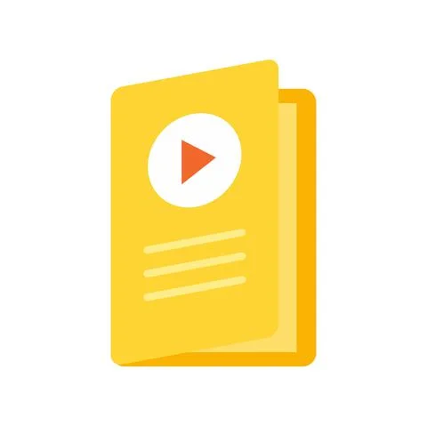Video lesson folder icon flat isolated vector Stock Illustration