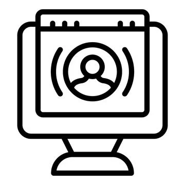 Video lesson icon outline vector. Online training イラスト素材