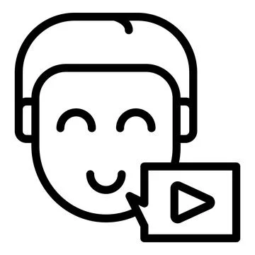 Video lesson icon outline vector. Online computer 库存插图