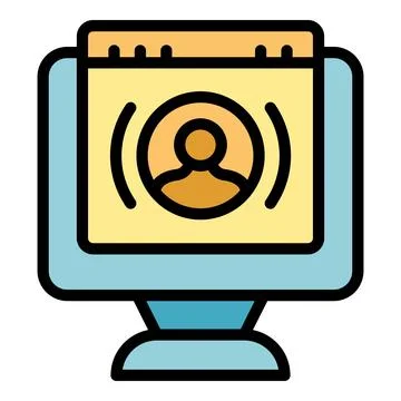 Video lesson icon vector flat 스톡 일러스트