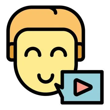 Video lesson icon vector flat 스톡 일러스트