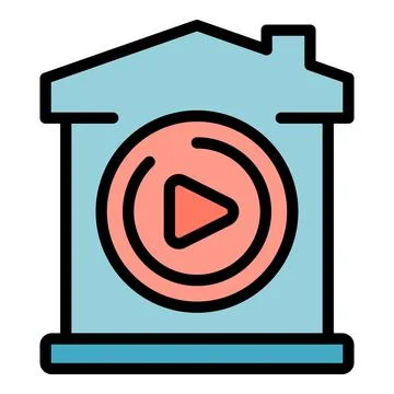Video lesson icon vector flat Stock Illustration