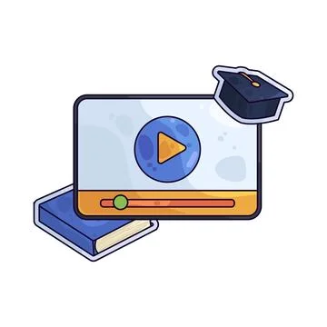 Video lesson illustration 스톡 일러스트