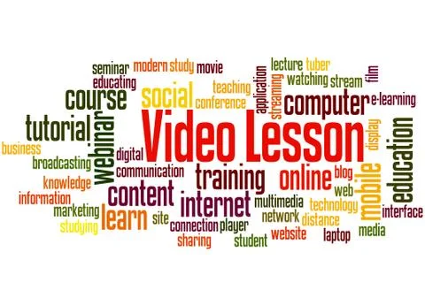 Video lesson word cloud concept Stock Illustration