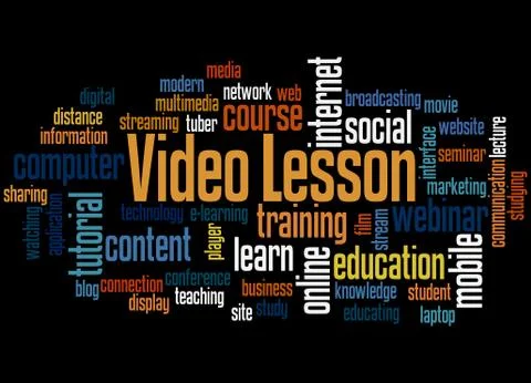 Video lesson word cloud concept Stock Illustration
