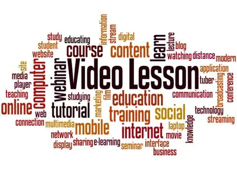 Video lesson word cloud concept Stock Illustration