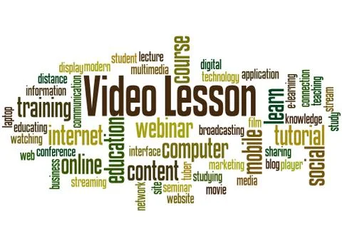Video lesson word cloud concept Stock Illustration