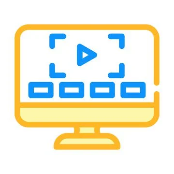 Video lessons color icon vector illustration color Illustrazione stock