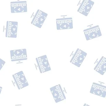 Video lessons glyph vector seamless pattern black Illustrazione stock