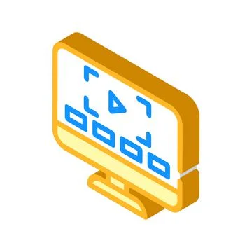 Video lessons isometric icon vector illustration color Stock Illustration