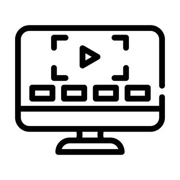 Video lessons line icon vector illustration black Stock Illustration