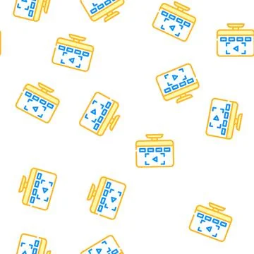 Video lessons vector seamless pattern color Stock Illustration