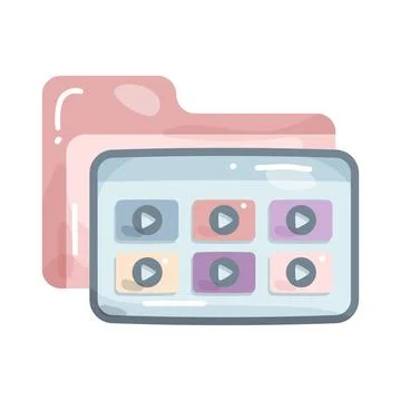 Video library Stock Illustration