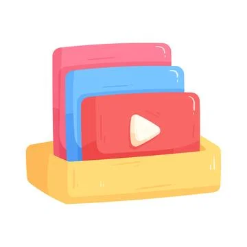 Video library Stock Illustration