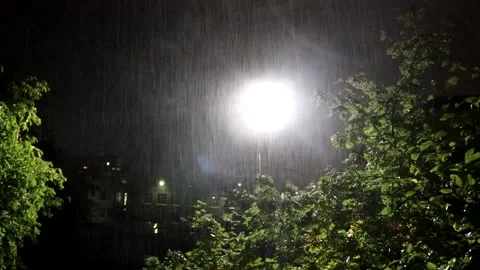 Video of lightning and heavy rain . bad weather. Heavy rain. Lightning Stock Footage 162977148