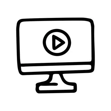 Video line vector doodle simple icon design Stock Illustration