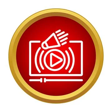 Video live streaming content marketing icon concept Stock Illustration