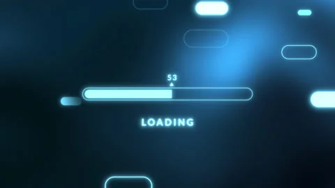Vídeo loading digital color azul Stockbeeldmateriaal 236981730