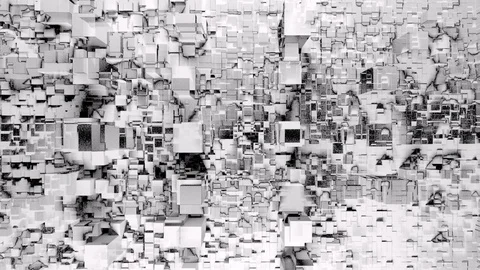 Video Loop 1003: Futuristic Cubic Abstraction Stock Footage 114010007