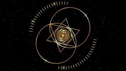 Video loop animation of Vesica piscis Sacred geometry circuit Stock Footage 336025643