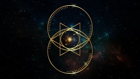 Video loop animation of Vesica piscis Sacred geometry circuit Stock Footage 336132577