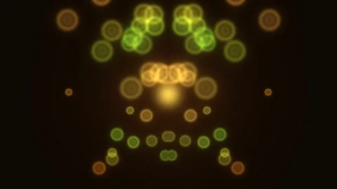 This video loop shows colorful light circles moving and Stock Footage 340552469