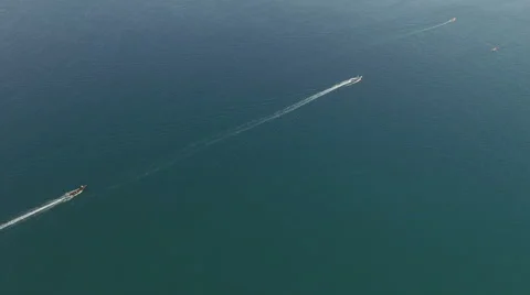 Video made with the drone. The camera shots two ships in the sea. N. Stock Footage 63152936