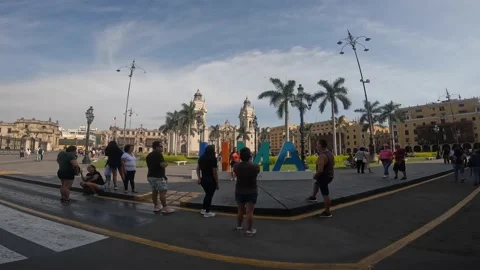 Video of the main square in the capital of Peru. Stock Footage 233602819