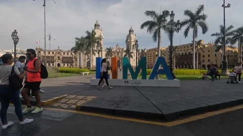 Video of the main square in the capital of Peru. Stock Footage 233605314