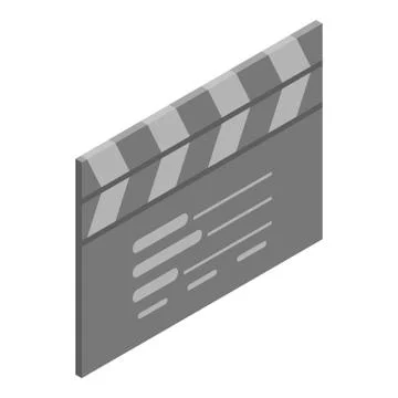 Video maker clap icon, isometric style Stock Illustration