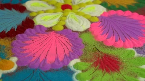 Video of making of  simple easy rangoli designs at home  Video stock 267335748