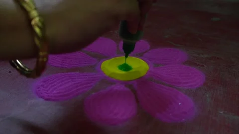 Video of making of  simple easy rangoli designs at home  Video stock 319435770
