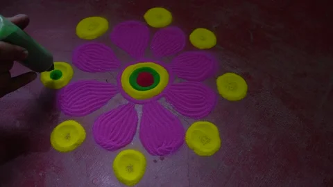 Video of making of  simple easy rangoli designs at home  Video stock 319435818