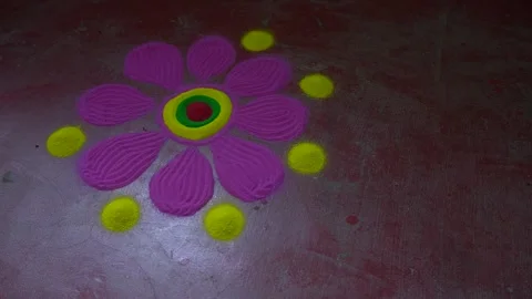 Video of making of  simple easy rangoli designs at home  Video stock 319435861