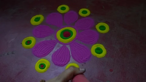 Video of making of  simple easy rangoli designs at home  Video stock 319435892