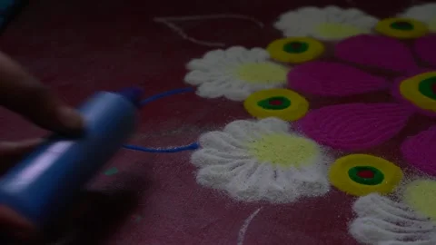 Video of making of  simple easy rangoli designs at home  Video stock 319436027