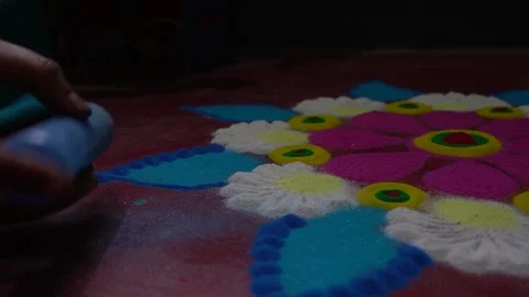 Video of making of  simple easy rangoli designs at home  Video stock 319436101