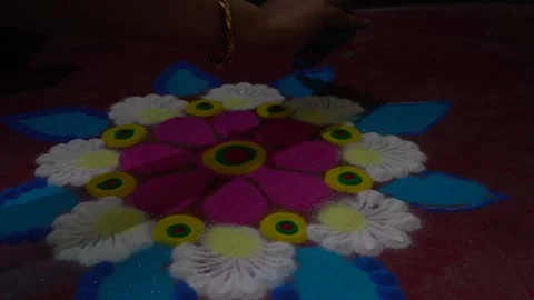Video of making of  simple easy rangoli designs at home  Video stock 319436102