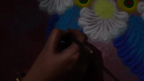 Video of making of  simple easy rangoli designs at home  Video stock 319436292