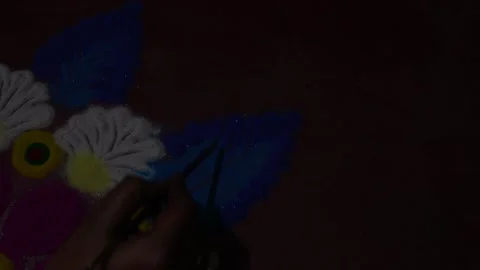 Video of making of  simple easy rangoli designs at home  Video stock 319436293