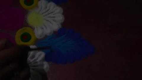 Video of making of  simple easy rangoli designs at home  Video stock 319436342