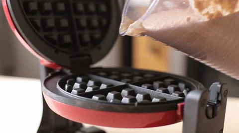 Video of Making a waffle from start to end Stock Footage 67674472