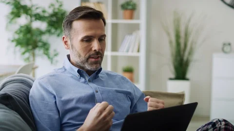 Video of man gesturing during a video conference. Stock Footage 128811011